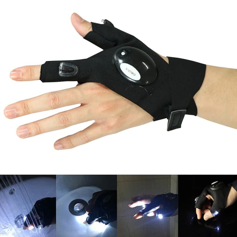 Restnergy™ - LED Flashlight Fingerless Gloves (Waterproof)
