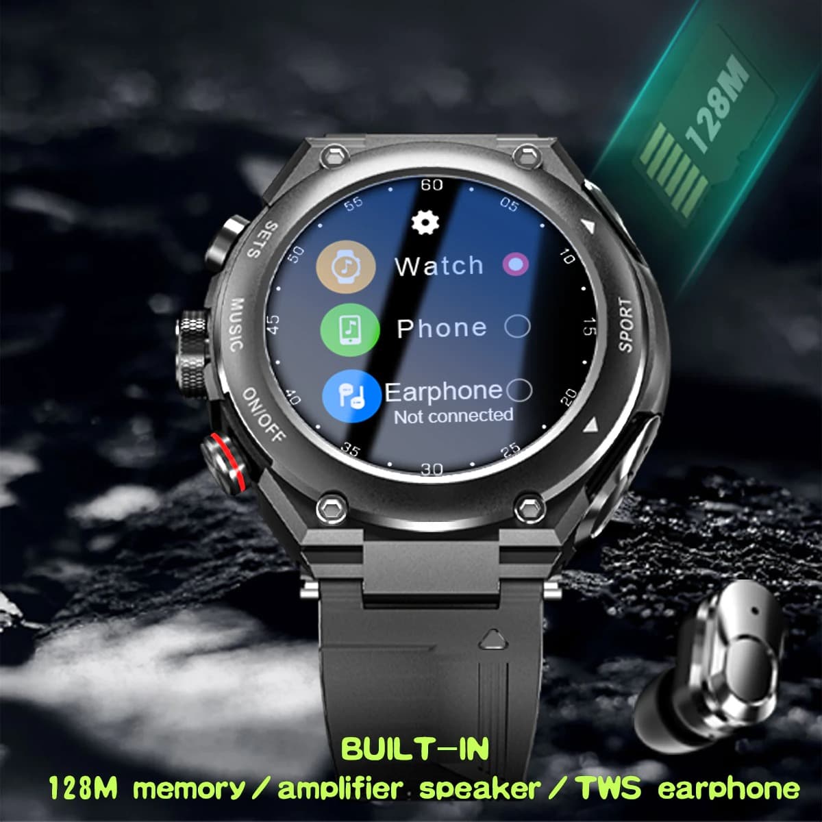 Rambot Bluetooth SmartWatch with SIM/TF Card Slot, Camera, Whatsapp,  Facebook, etc with 4D Earphone Deep Bass Stereo Sport Wired Headphone with  3.5mm Jack : Amazon.in: Electronics